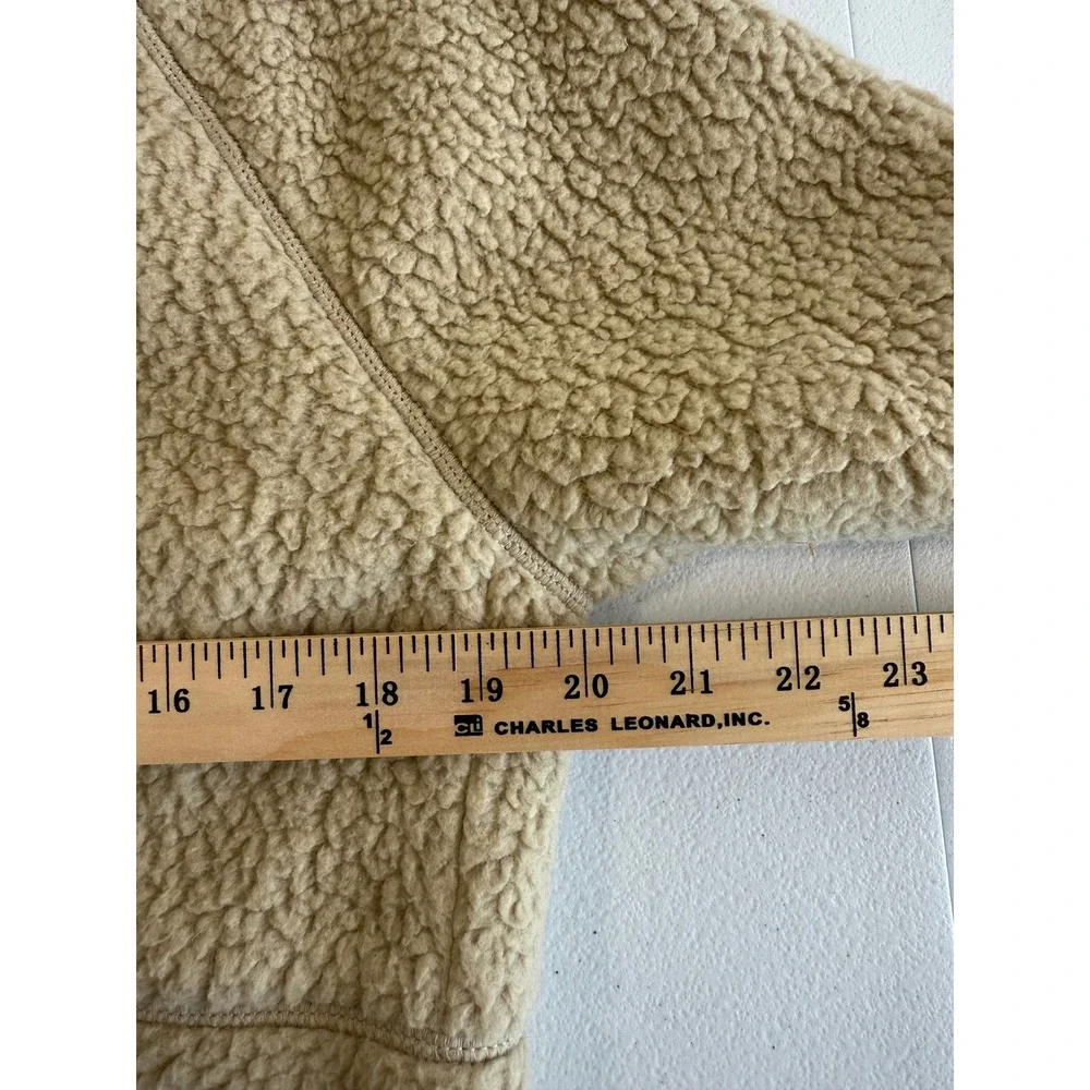 J Crew Nordic All Weather Designs Fleece Hoodie Jacket‎ Tan Size Small